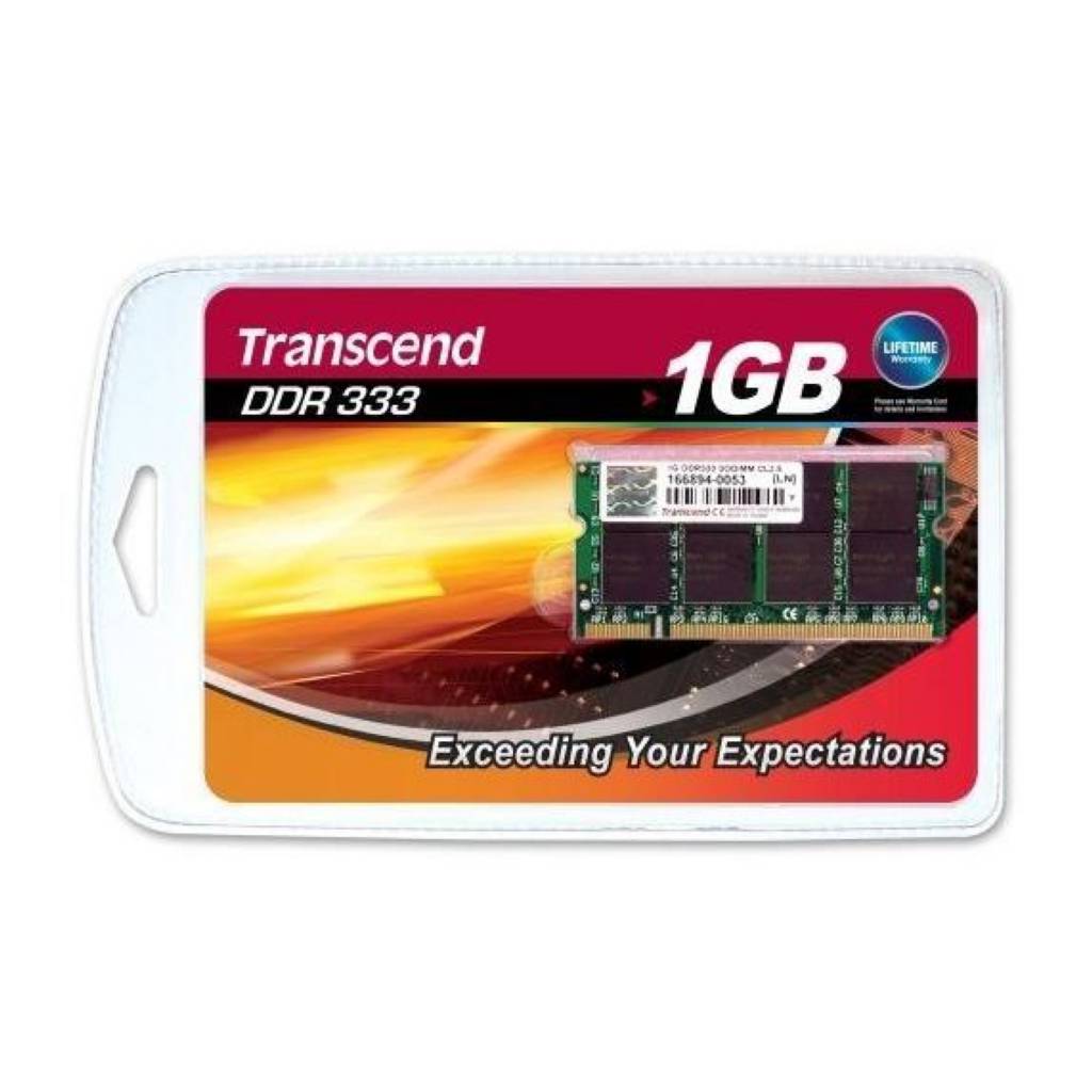 Barrette mémoire TRANSCEND 1GO-DDR- 333MHz